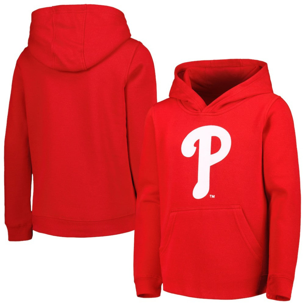Philadelphia Phillies Youth Team Primary Logo Pullover Hoodie Red