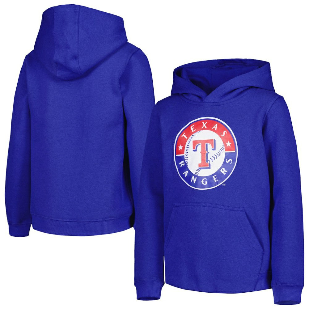 Texas Rangers Youth Team Primary Logo Pullover Hoodie Royal