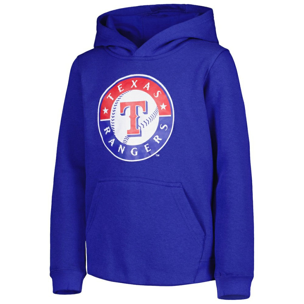 Texas Rangers Youth Team Primary Logo Pullover Hoodie Royal