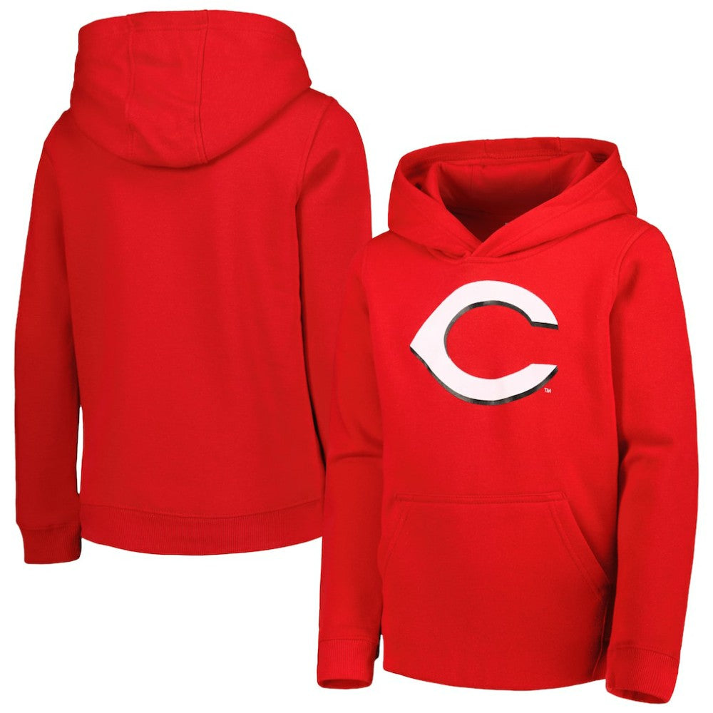 Cincinnati Reds Youth Team Primary Logo Pullover Hoodie Red