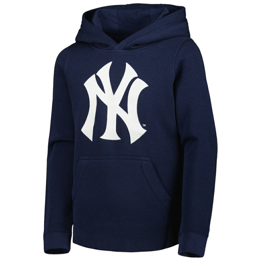 New York Yankees Youth Team Primary Logo Pullover Hoodie Navy