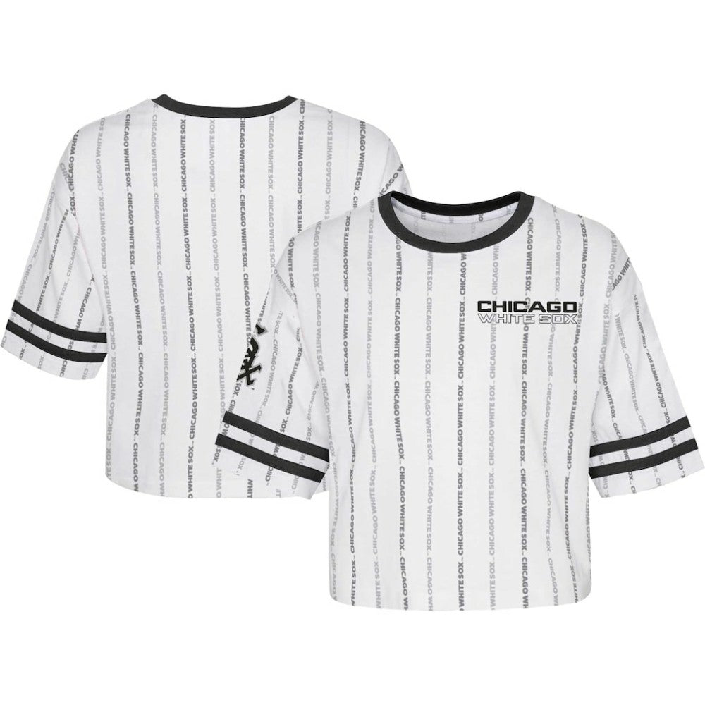 Chicago White Sox Girls Youth Ball Striped T-Shirt White