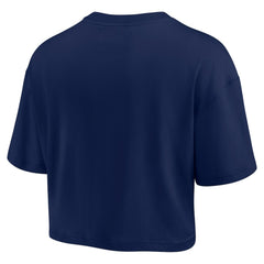 Atlanta Braves Women's Elements Super Soft Boxy Cropped T-Shirt Navy