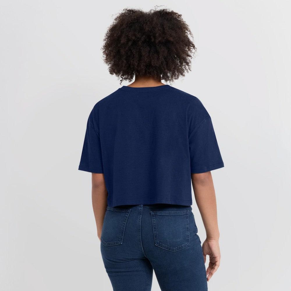 Atlanta Braves Women's Elements Super Soft Boxy Cropped T-Shirt Navy