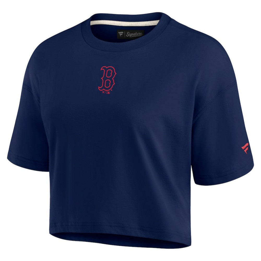 Boston Red Sox Women's Elements Super Soft Boxy Cropped T-Shirt Navy
