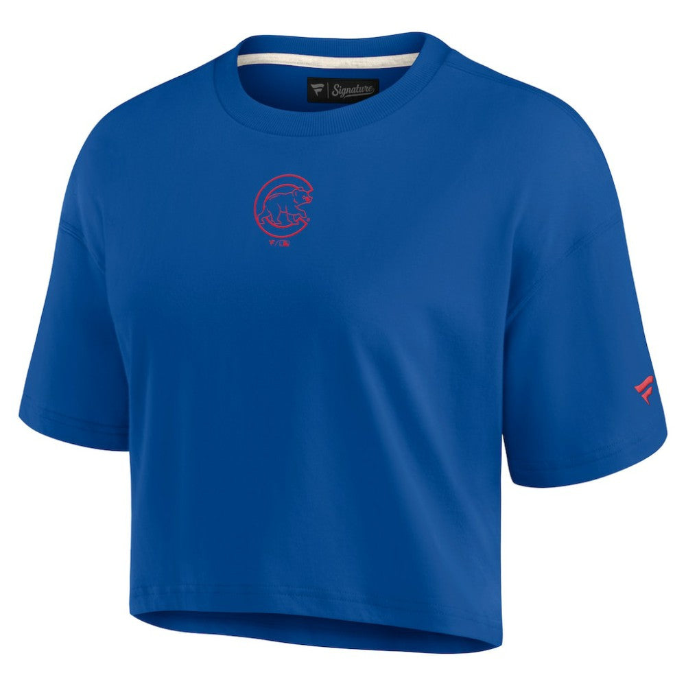 Chicago Cubs Women's Elements Super Soft Boxy Cropped T-Shirt Royal