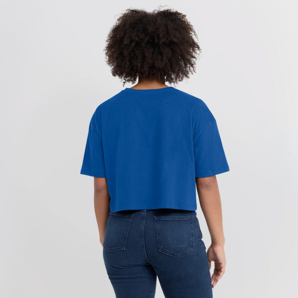 Chicago Cubs Women's Elements Super Soft Boxy Cropped T-Shirt Royal