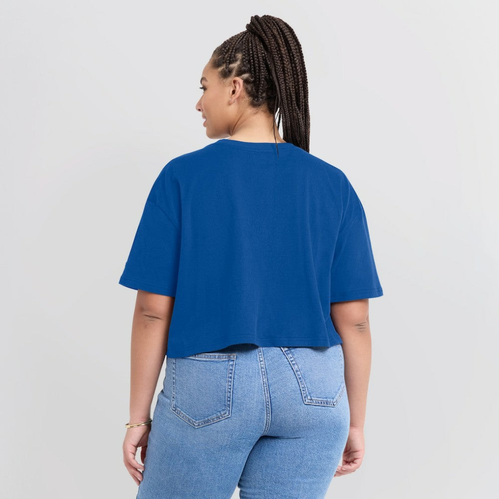 Chicago Cubs Women's Elements Super Soft Boxy Cropped T-Shirt Royal