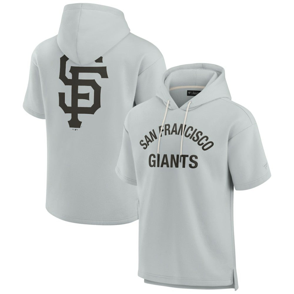San Francisco Giants Unisex Elements Super Soft Fleece Short Sleeve Pullover Hoodie Gray