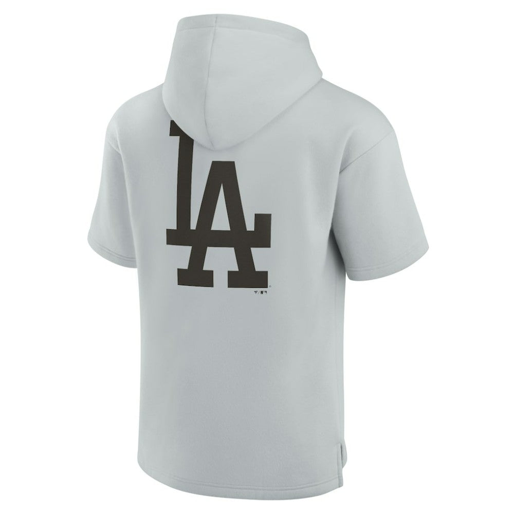 Los Angeles Dodgers Unisex Elements Super Soft Fleece Short Sleeve Pullover Hoodie Gray