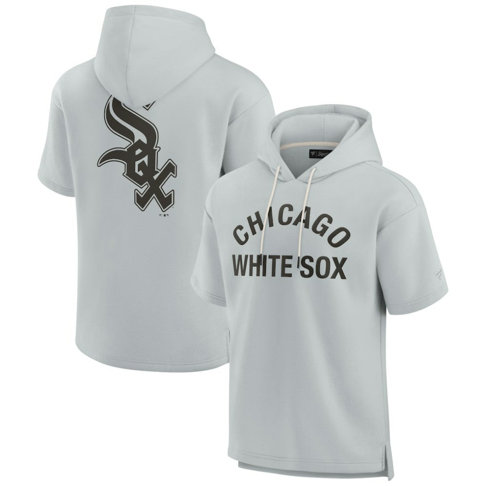 Chicago White Sox Unisex Elements Super Soft Fleece Short Sleeve Pullover Hoodie Gray