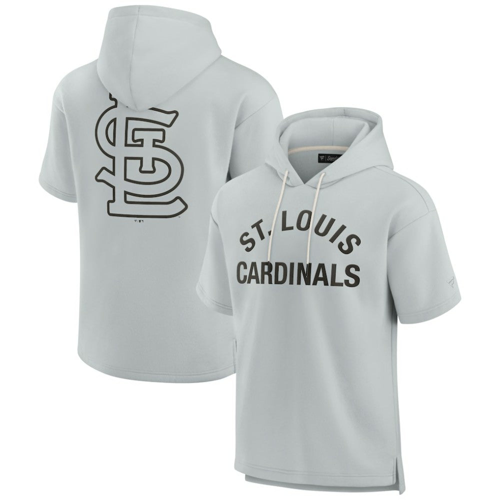 St. Louis Cardinals Unisex Elements Super Soft Fleece Short Sleeve Pullover Hoodie Gray