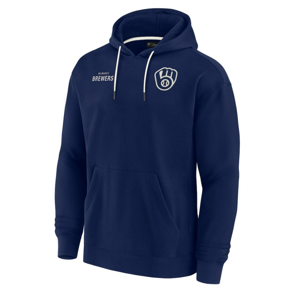 Milwaukee Brewers Unisex Elements Super Soft Fleece Pullover Hoodie Navy