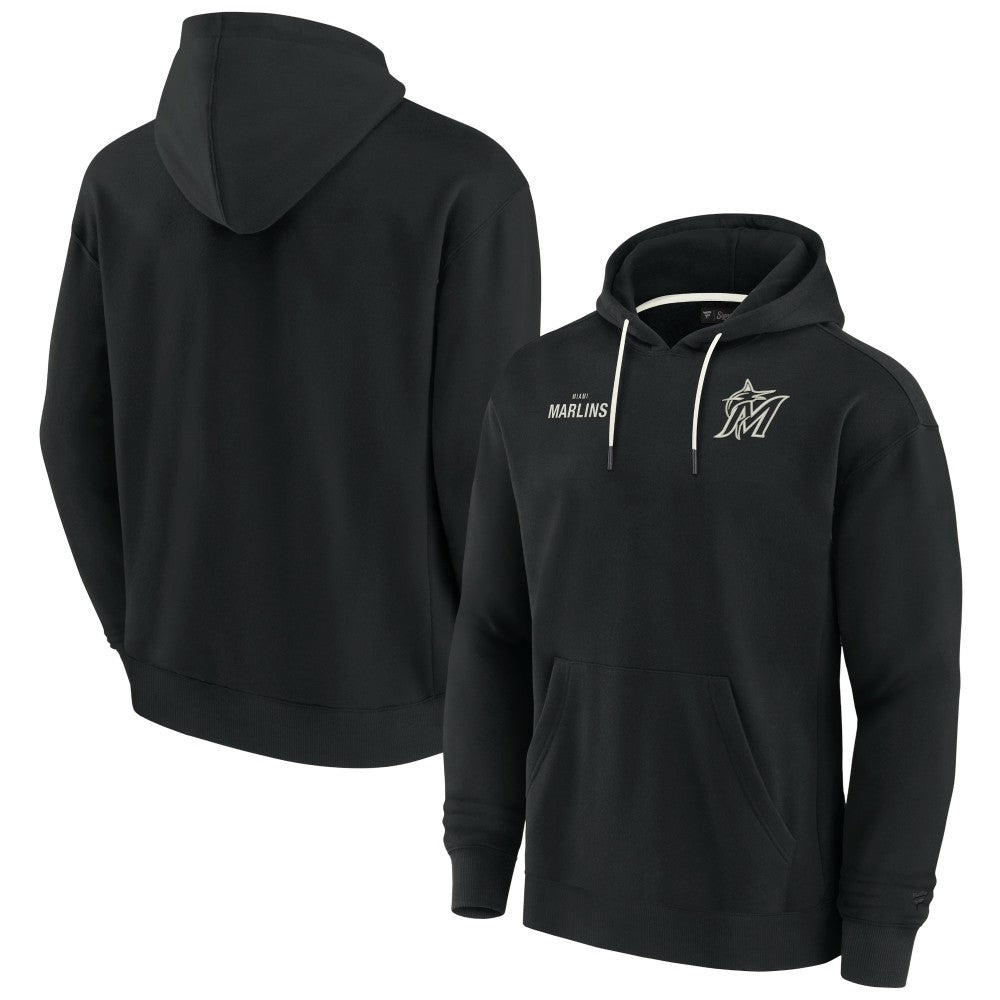 Miami Marlins Unisex Elements Super Soft Fleece Pullover Hoodie Black