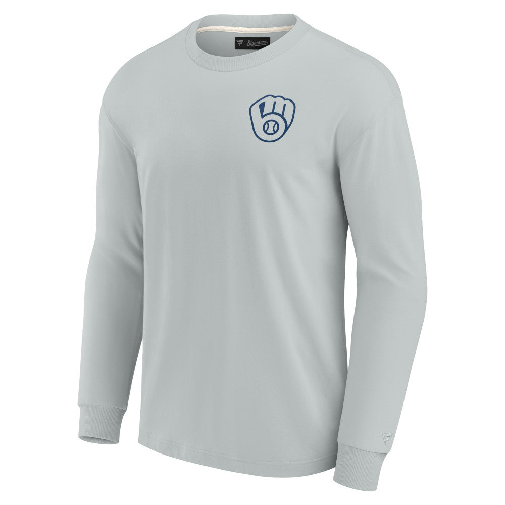 Milwaukee Brewers Unisex Elements Super Soft Long Sleeve T-Shirt Gray