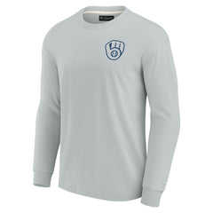Milwaukee Brewers Unisex Elements Super Soft Long Sleeve T-Shirt Gray