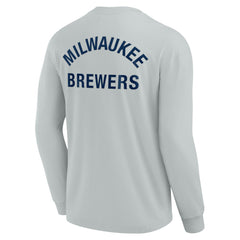 Milwaukee Brewers Unisex Elements Super Soft Long Sleeve T-Shirt Gray