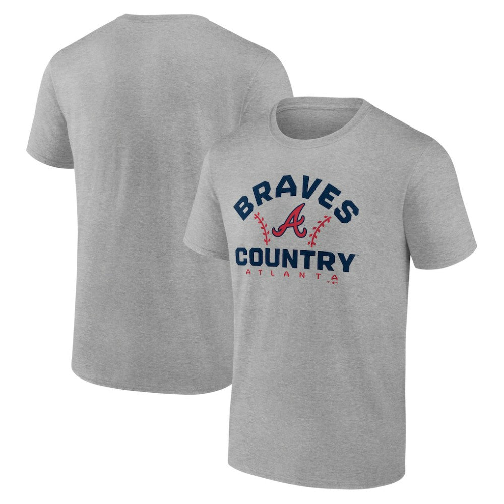 Atlanta Braves Team Go For Two T-Shirt Heather Gray