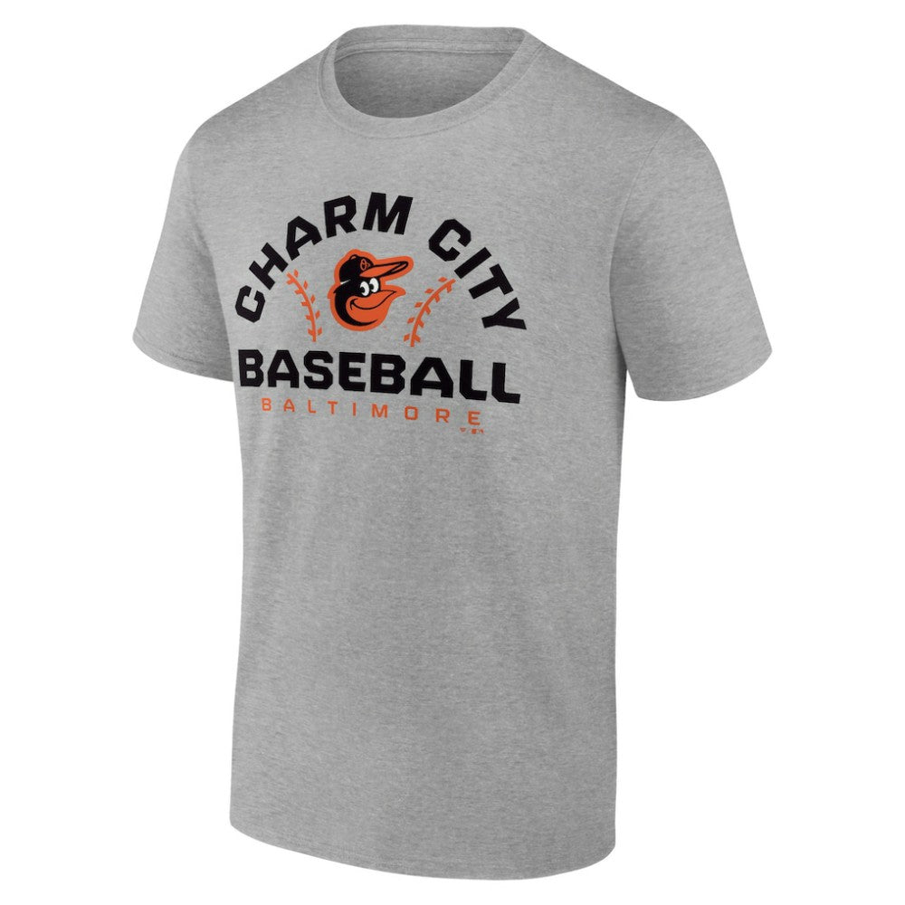Baltimore Orioles Team Go For Two T-Shirt Heather Gray