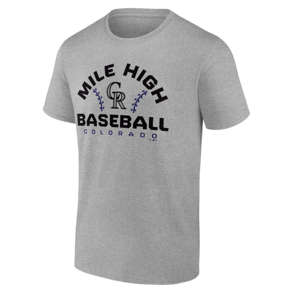Colorado Rockies Team Go For Two T-Shirt Heather Gray