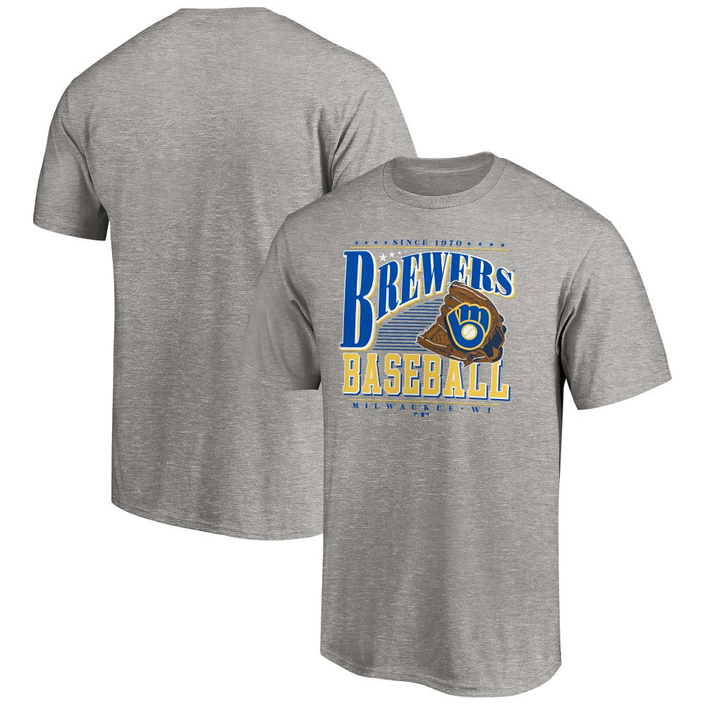 Milwaukee Brewers Cooperstown Collection Winning Time T-Shirt Heather Gray