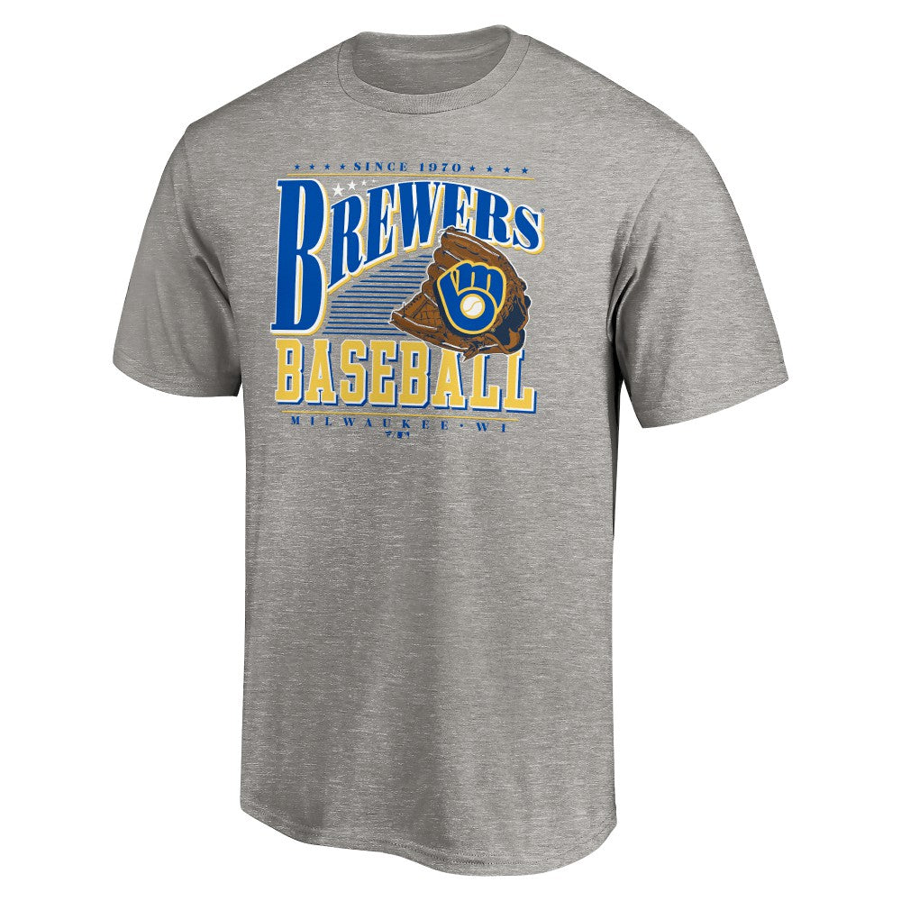 Milwaukee Brewers Cooperstown Collection Winning Time T-Shirt Heather Gray