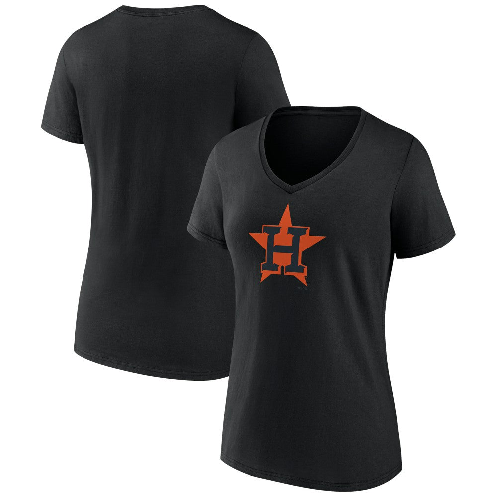Houston Astros Women's Rough Diamond V-Neck T-Shirt Black
