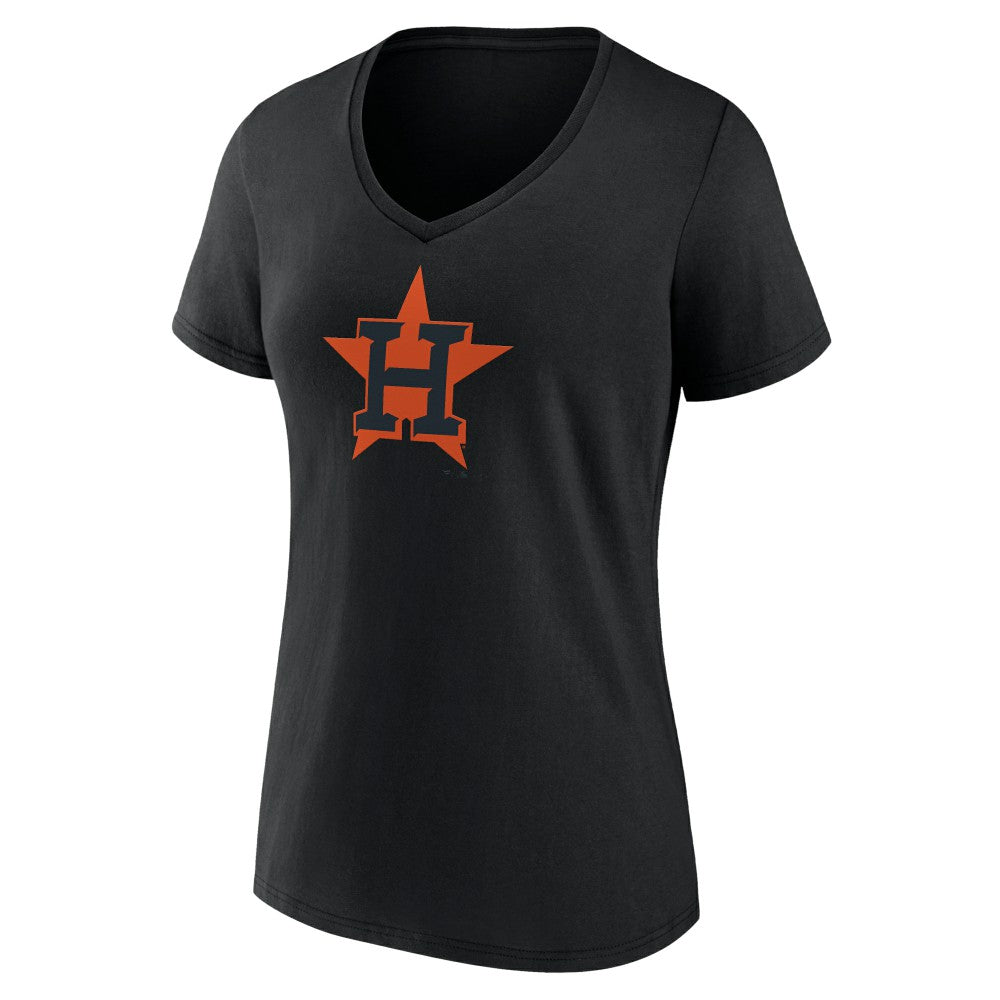 Houston Astros Women's Rough Diamond V-Neck T-Shirt Black
