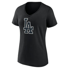 Los Angeles Dodgers Women's Rough Diamond V-Neck T-Shirt Black