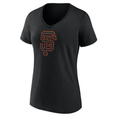 San Francisco Giants Women's Rough Diamond V-Neck T-Shirt Black