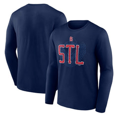 St. Louis Cardinals Paint the Black Long Sleeve T-Shirt Navy