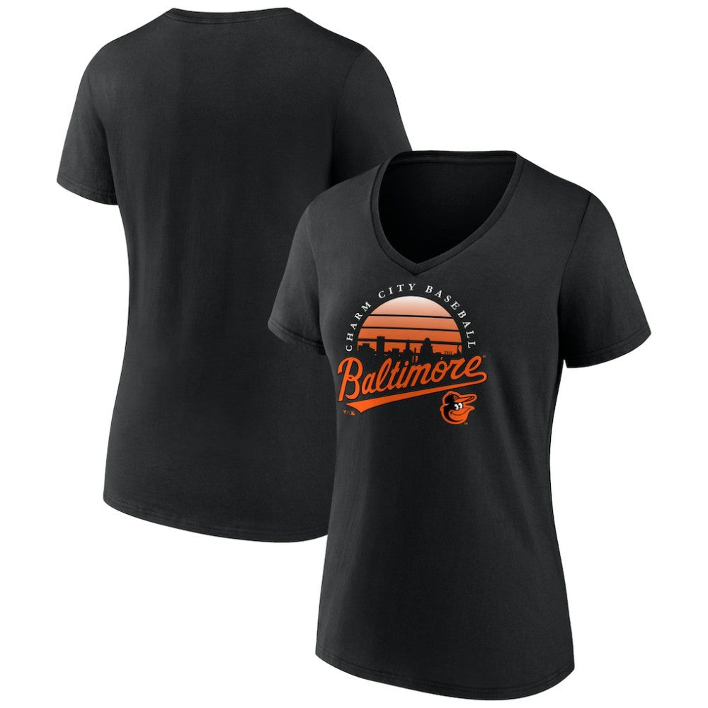 Baltimore Orioles Women's One Champion V-Neck T-Shirt Black