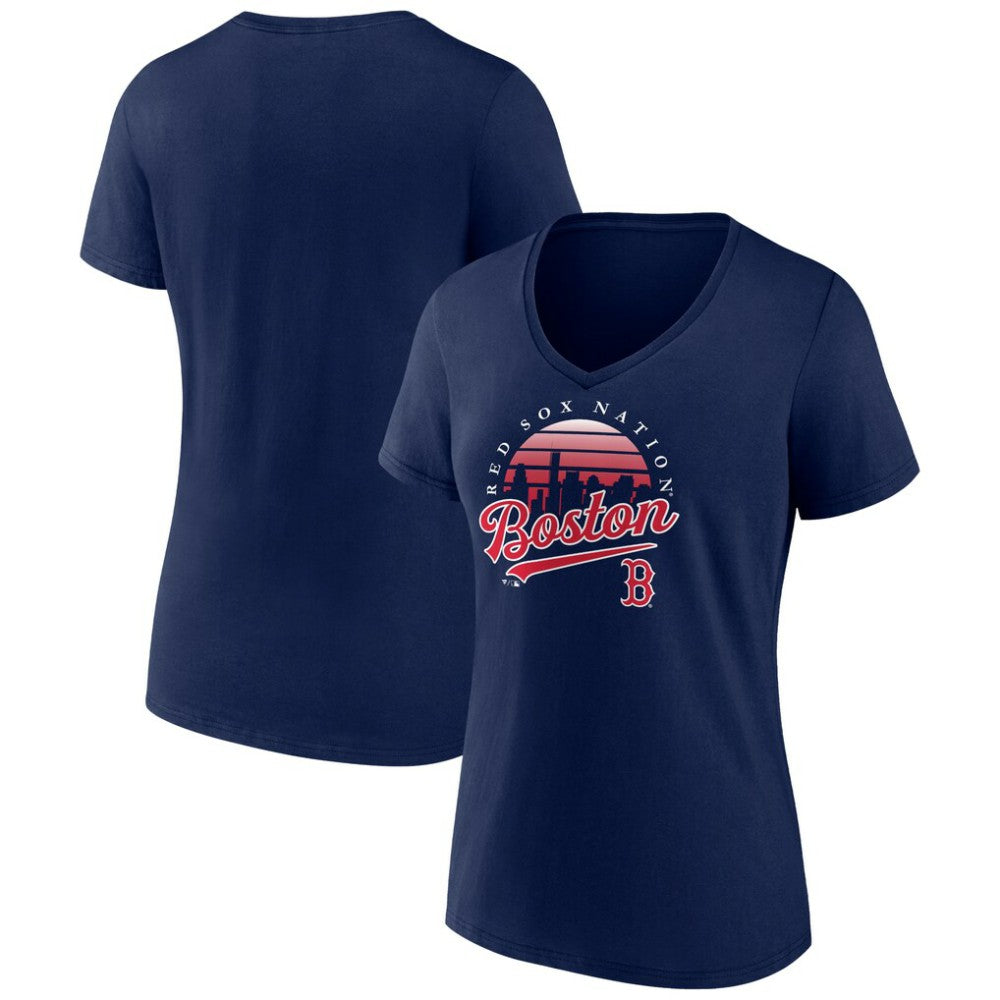 Boston Red Sox Women's One Champion V-Neck T-Shirt Navy