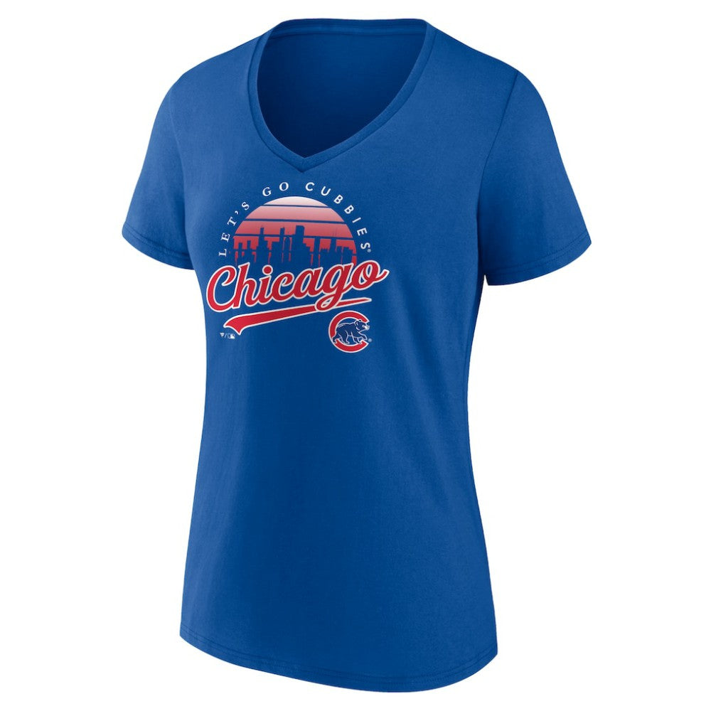 Chicago Cubs Women's One Champion V-Neck T-Shirt Royal