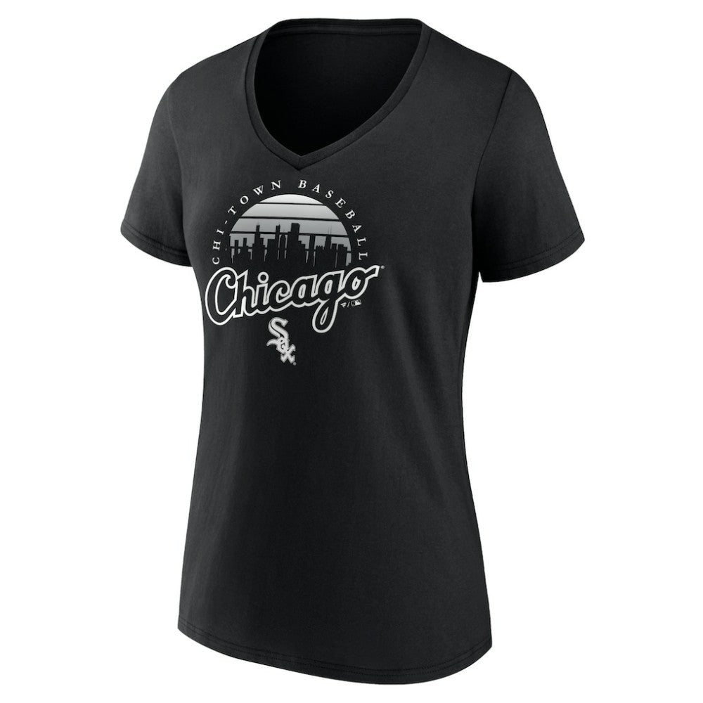 Chicago White Sox Women's One Champion V-Neck T-Shirt Black