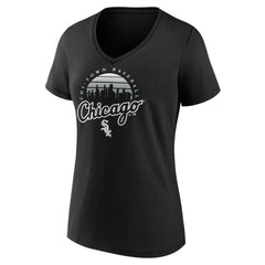 Chicago White Sox Women's One Champion V-Neck T-Shirt Black