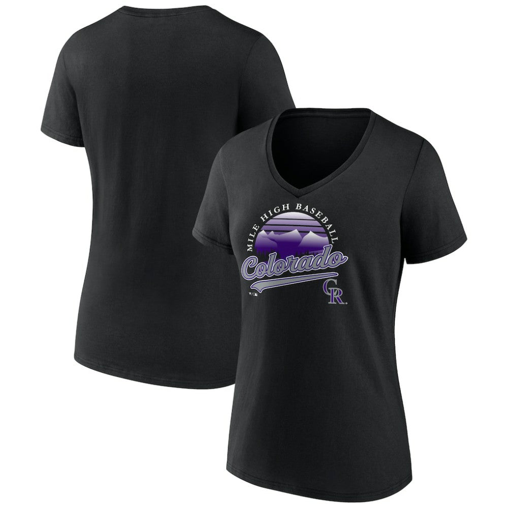 Colorado Rockies Women's One Champion V-Neck T-Shirt Black