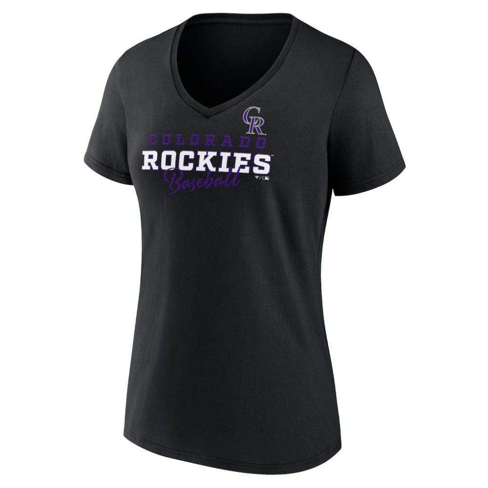 Colorado Rockies Women's Back In Business V-Neck T-Shirt Black