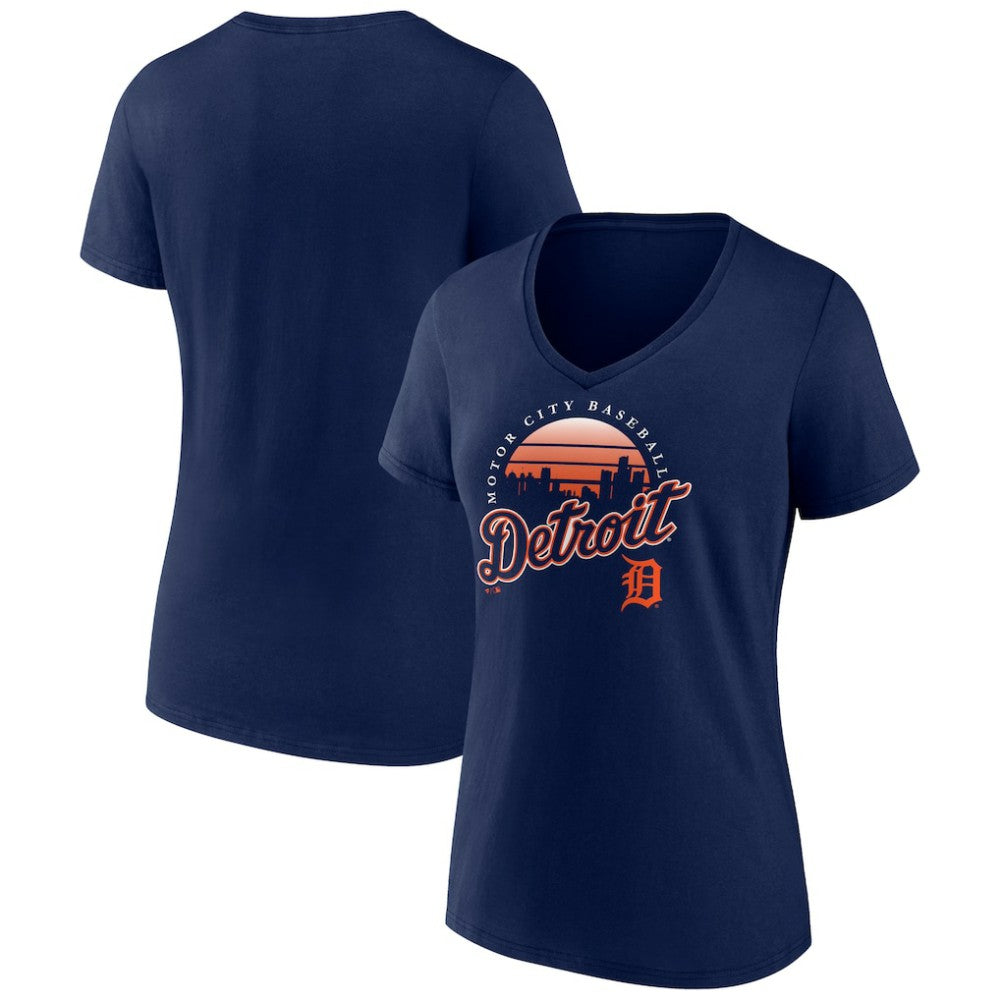 Detroit Tigers Women's One Champion V-Neck T-Shirt Navy