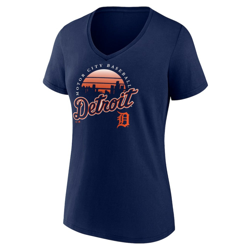 Detroit Tigers Women's One Champion V-Neck T-Shirt Navy