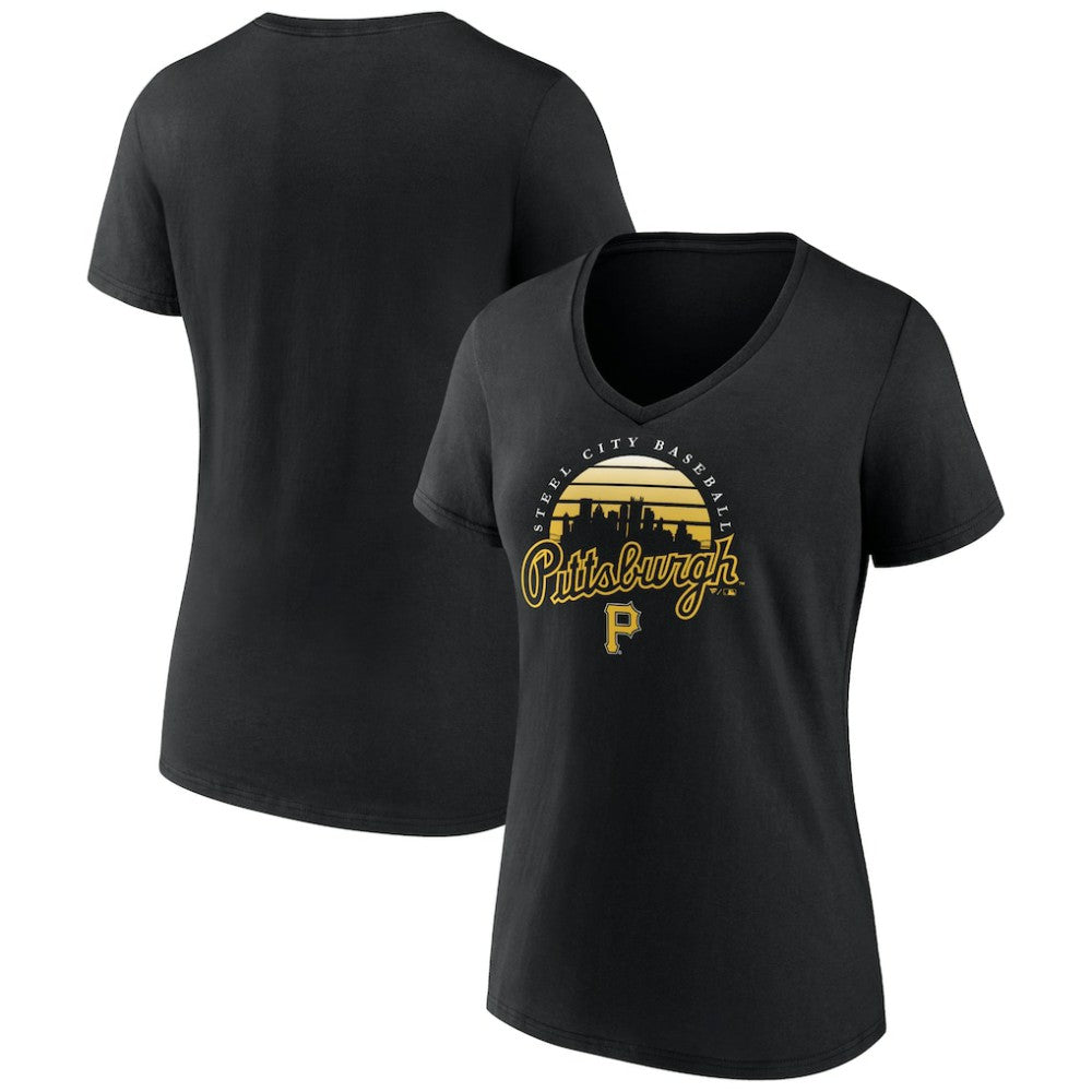 Pittsburgh Pirates Women's One Champion V-Neck T-Shirt Black