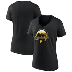 Pittsburgh Pirates Women's One Champion V-Neck T-Shirt Black