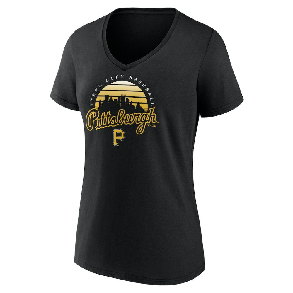 Pittsburgh Pirates Women's One Champion V-Neck T-Shirt Black