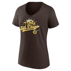 San Diego Padres Women's One Champion V-Neck T-Shirt Brown