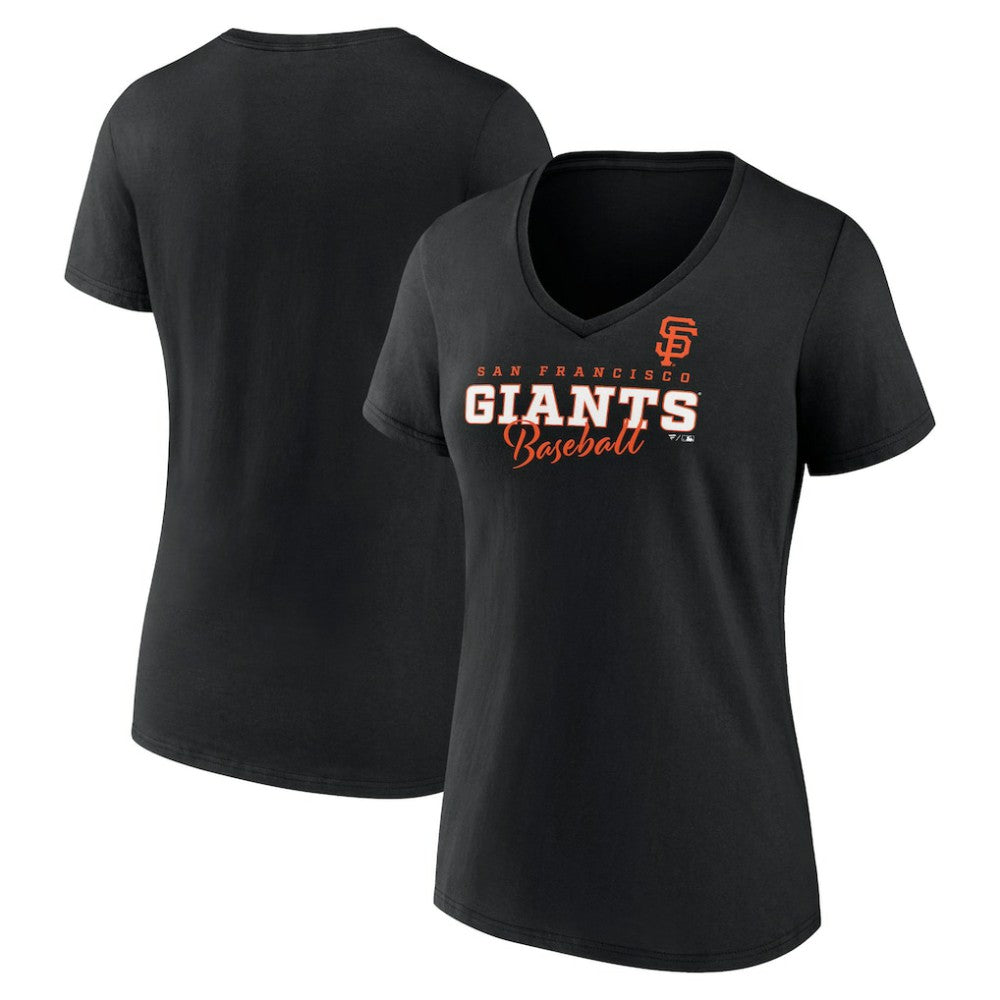 San Francisco Giants Women's Back In Business V-Neck T-Shirt Black
