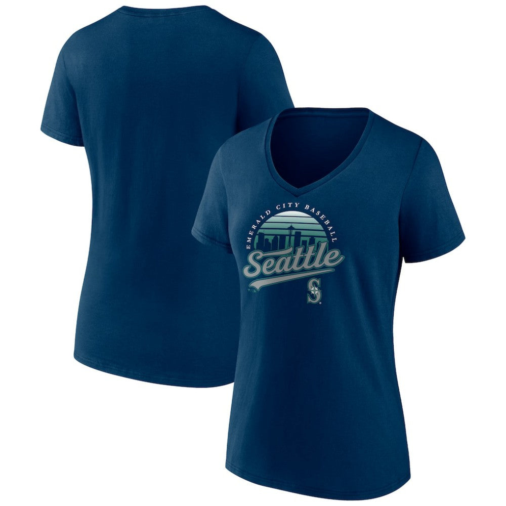 Seattle Mariners Women's One Champion V-Neck T-Shirt Navy