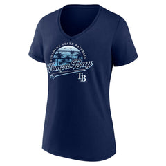 Tampa Bay Rays Women's One Champion V-Neck T-Shirt Navy