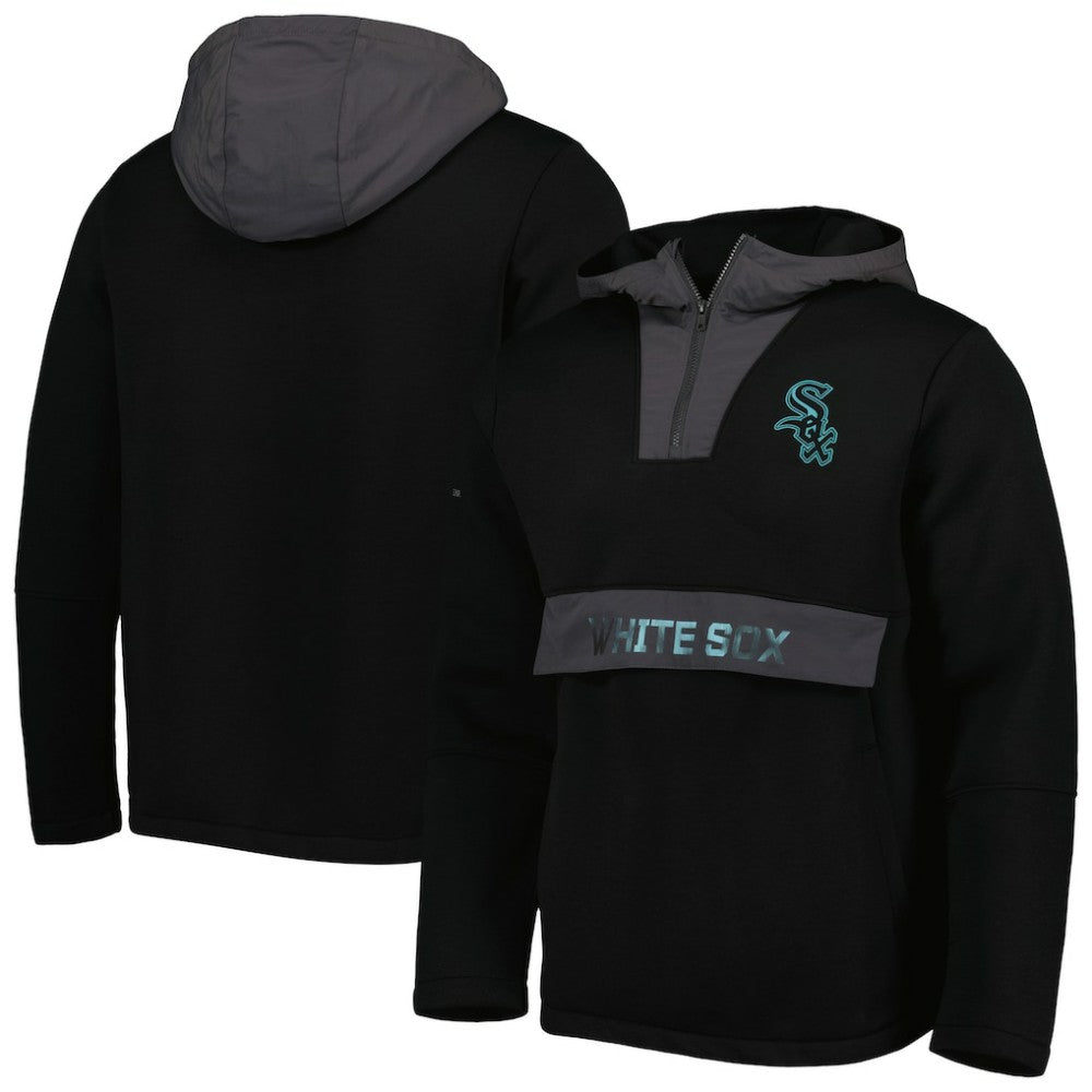 Chicago White Sox Levelwear Ruckus Quarter-Zip Hoodie Black