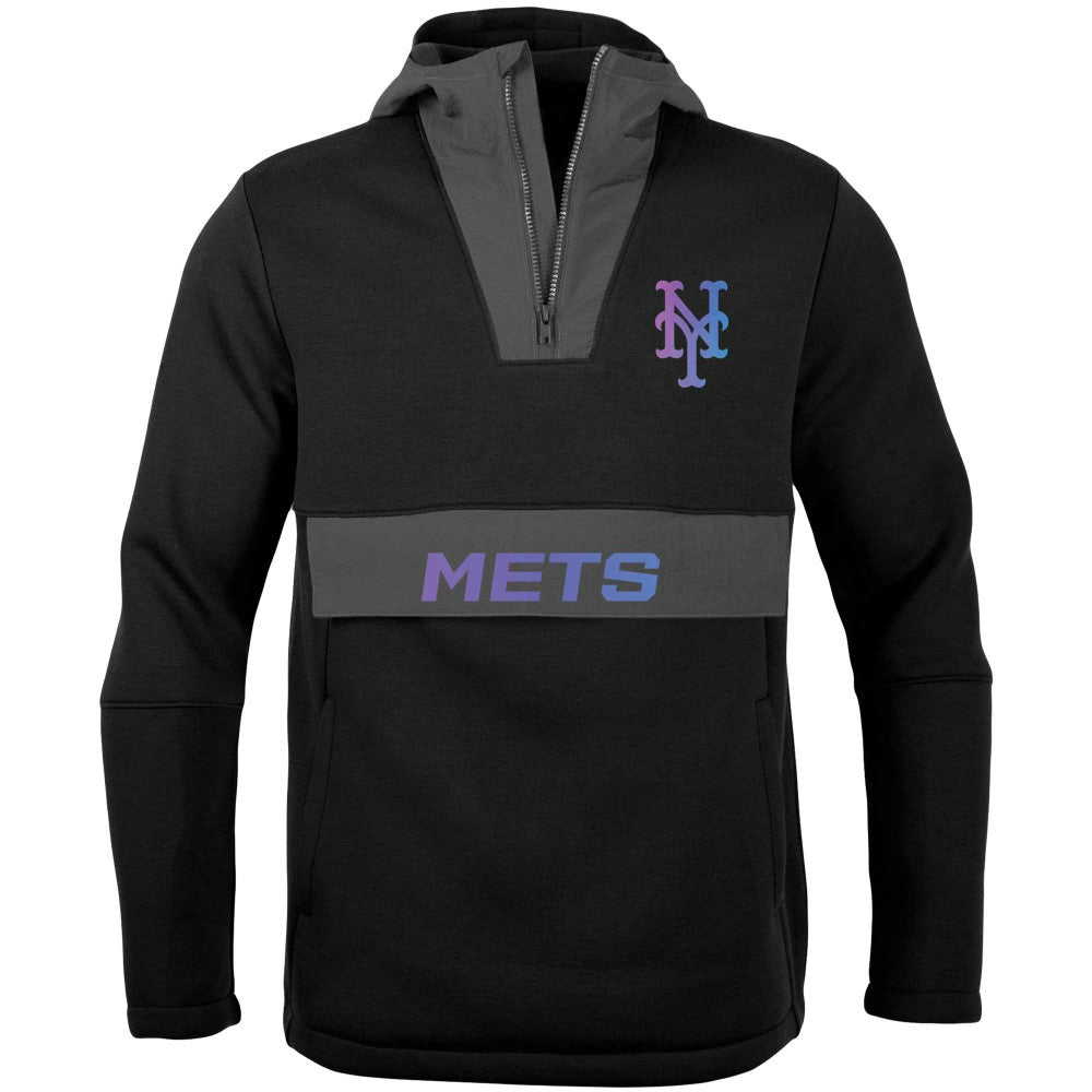 New York Mets Levelwear Ruckus Quarter-Zip Hoodie Black