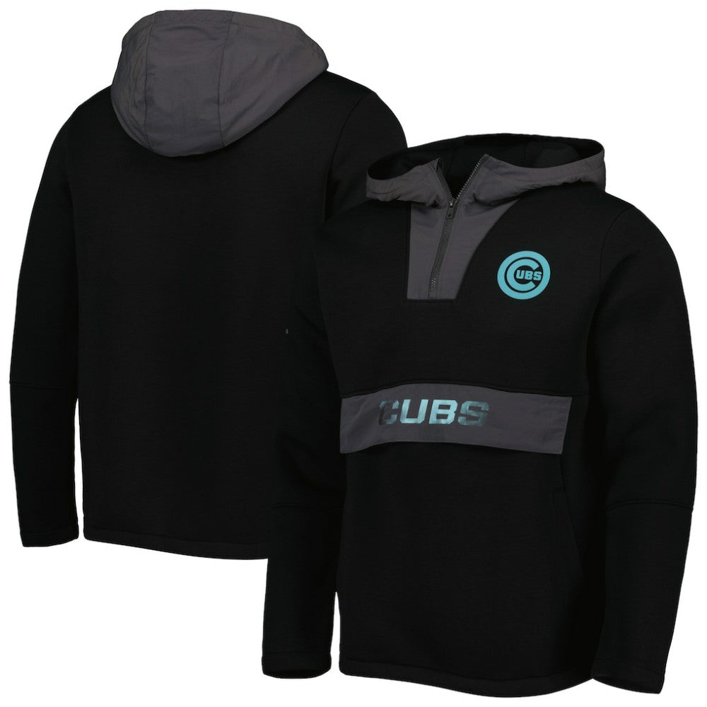 Chicago Cubs Levelwear Ruckus Quarter-Zip Hoodie Black